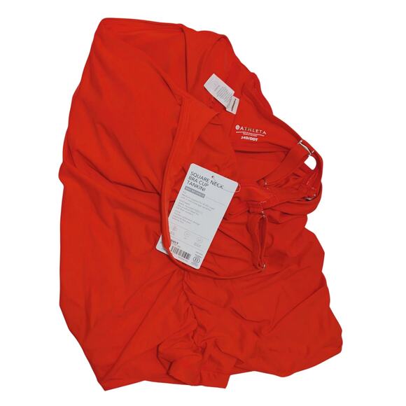 Athleta 34 D DD Tall vermillion Square Neck Bra Cup Tankini swimsuit underwire - Picture 4 of 4
